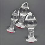 Hotsvibe Crystal Glass Anal Butt Plug Set for Women Men, 3Pcs Glass Butt Plug Anus Training Kit - Image 4