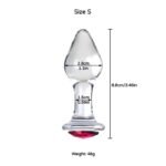 Hotsvibe Crystal Glass Anal Butt Plug Set for Women Men, 3Pcs Glass Butt Plug Anus Training Kit - Image 6