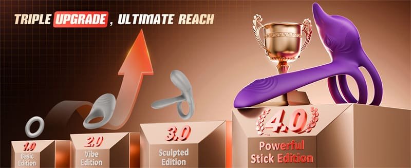 Hotsvibe Dual Penis Ring Vibrator with 10 Vibrations Fox-Shaped Vibrating Cock Ring & 4.6in G Spot Vibrator