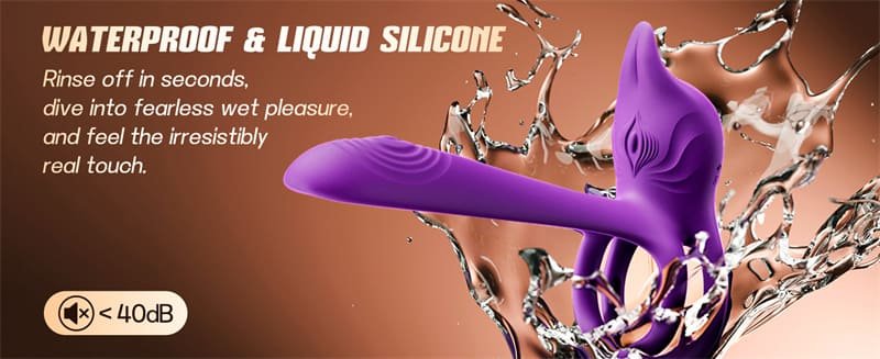 Hotsvibe Dual Penis Ring Vibrator with 10 Vibrations Fox-Shaped Vibrating Cock Ring & 4.6in G Spot Vibrator