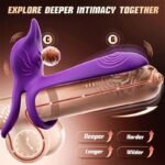Hotsvibe Dual Penis Ring Vibrator with 10 Vibrations Fox-Shaped Vibrating Cock Ring & 4.6in G Spot Vibrator - Image 2