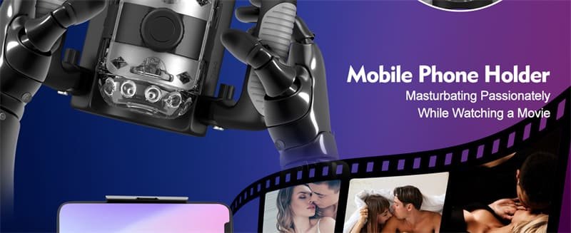 Hotsvibe Hands Free Male Masturbators Thrusting Cannon King 12cm Telescopic Super-long with Phone Stand & Foldable Handle