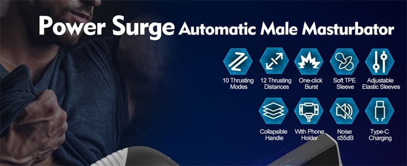 Hotsvibe Hands Free Male Masturbators Thrusting Cannon King 12cm Telescopic Super-long with Phone Stand & Foldable Handle