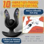 Hotsvibe Inflatable Butt Plug Expandable with 10 Vibrations Silicone Adjustable Inflatable Anal Plug Anal Toy - Image 3