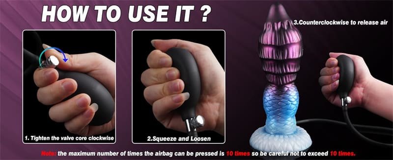 Hotsvibe Inflatable Butt Plug Horse Knot Dildo Animal Dog Dildos with Strong Suction Cup Large Anal Dildo