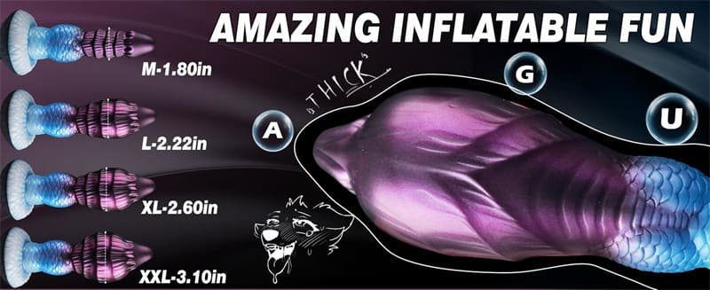 Hotsvibe Inflatable Butt Plug Horse Knot Dildo Animal Dog Dildos with Strong Suction Cup Large Anal Dildo