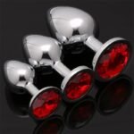 Hotsvibe Luxury Jewel Butt Plug Beginner 3 Piece Set Fetish Red Anal Butt Plugfor Men Women - Image 2