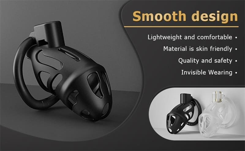 Hotsvibe Male Chastity Cage with 3 Sizes Rings and Invisible Lock Lightweight Chastity Devices 12
