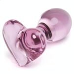 Hotsvibe Mini Pink Glass Anal Plug for Men Women Crystal Glass Butt Plug Anal Masturbation Plug