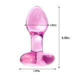 Hotsvibe Mini Pink Glass Anal Plug for Men Women Crystal Glass Butt Plug Anal Masturbation Plug - Image 5