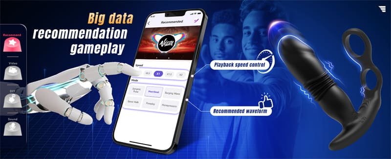 Hotsvibe Prostate Massager Anal Vibrators with 12 Vibrating 3 Thrusting Anal Dildo Toy Anal APP Control