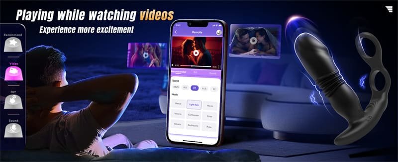 Hotsvibe Prostate Massager Anal Vibrators with 12 Vibrating 3 Thrusting Anal Dildo Toy Anal APP Control