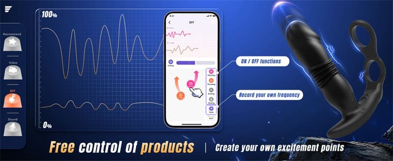 Hotsvibe Prostate Massager Anal Vibrators with 12 Vibrating 3 Thrusting Anal Dildo Toy Anal APP Control