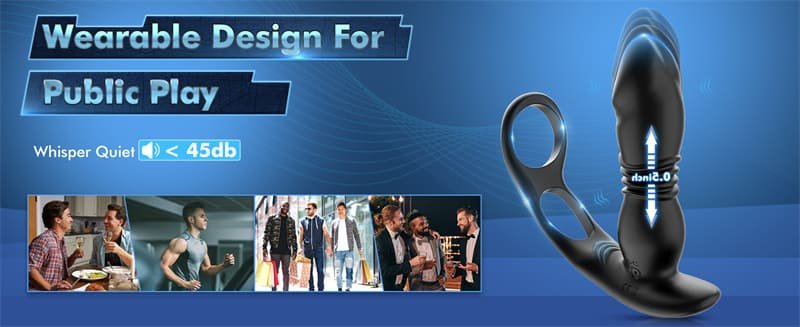 Hotsvibe Prostate Massager Anal Vibrators with 12 Vibrating 3 Thrusting Anal Dildo Toy Anal APP Control