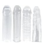 Hotsvibe Reusable Penis Extension Sleeve Set, Transparent Penis Extenders & Sleeves for Men - 4 Pcs