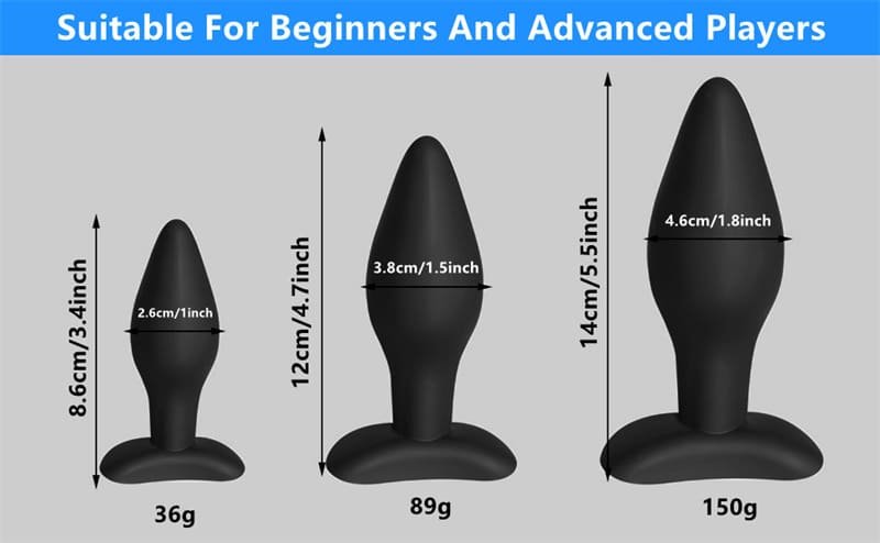 Hotsvibe Silicone Butt Plugs Trainer Sex Toys 3PCS Anal Plug Training Sets for Men Women and Couples 10
