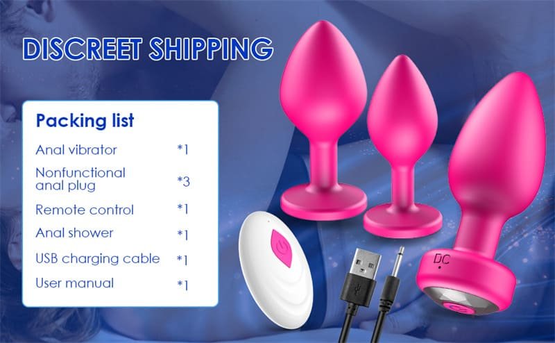 Hotsvibe Silicone Butt Plugs Training Kit with 10 Vibration Modes Pink Anal Plug for Adults with Remote Control 11
