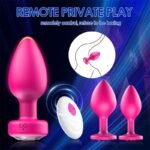 Hotsvibe Silicone Butt Plugs Training Kit with 10 Vibration Modes Pink Anal Plug for Adults with Remote Control - Image 2