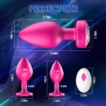 Hotsvibe Silicone Butt Plugs Training Kit with 10 Vibration Modes Pink Anal Plug for Adults with Remote Control - Image 4