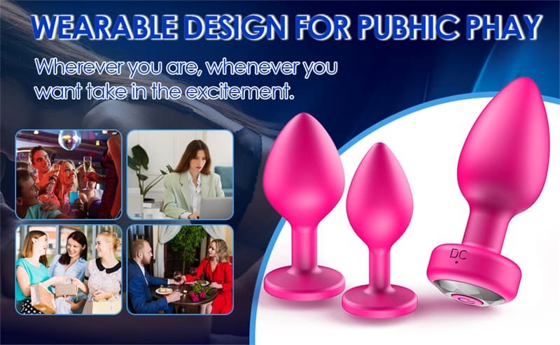 Hotsvibe Silicone Butt Plugs Training Kit with 10 Vibration Modes Pink Anal Plug for Adults with Remote Control 7