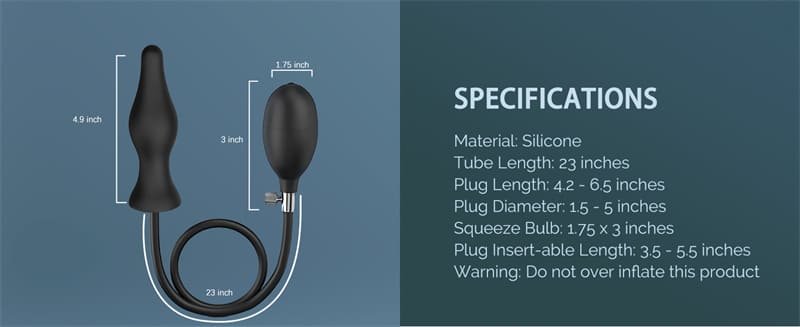 Hotsvibe Silicone Expand Inflatable Butt Plug for Beginners and Advanced Users Anal Plug Balloon Pump