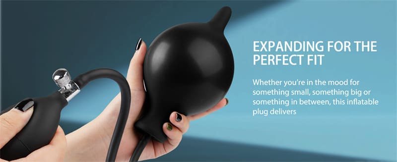 Hotsvibe Silicone Expand Inflatable Butt Plug for Beginners and Advanced Users Anal Plug Balloon Pump