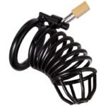 Hotsvibe Steel Metal Male Cock Cage with 3 Different Sized Rings & 3 Keys Male Chastity Device Locked Cage