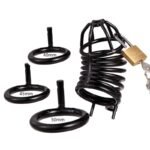 Hotsvibe Steel Metal Male Cock Cage with 3 Different Sized Rings & 3 Keys Male Chastity Device Locked Cage - Image 2