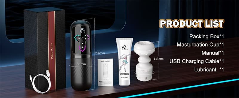 Hotsvibe Upgrade 5 in 1 Heating Male Masturbator Penis Pump with 10 Vibrating & Licking 7 Thrusting & 5 Sucking Modes