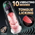 Hotsvibe Upgrade 5 in 1 Heating Male Masturbator Penis Pump with 10 Vibrating & Licking 7 Thrusting & 5 Sucking Modes - Image 2