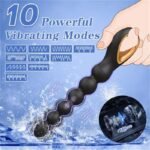 Hotsvibe Vibrating Anal Beads Butt Plug with 10 Vibrations Silicone Anal Beads with Pull Ring Design Anal Toy - Image 2