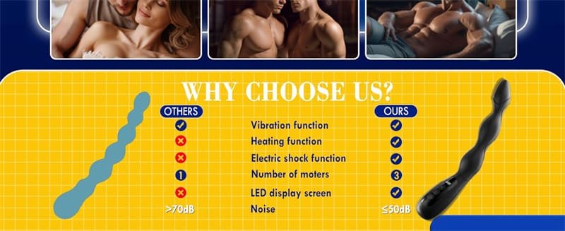 Hotsvibe Vibrating Anal Beads with 5 Electric Shock & 10 Vibrating & 3 Heating Modes Anal Vibrators for Men Women 6 Hotsvibe Vibrating Anal Beads with 5 Electric Shock & 10 Vibrating & 3 Heating Modes Anal Vibrators for Men Women