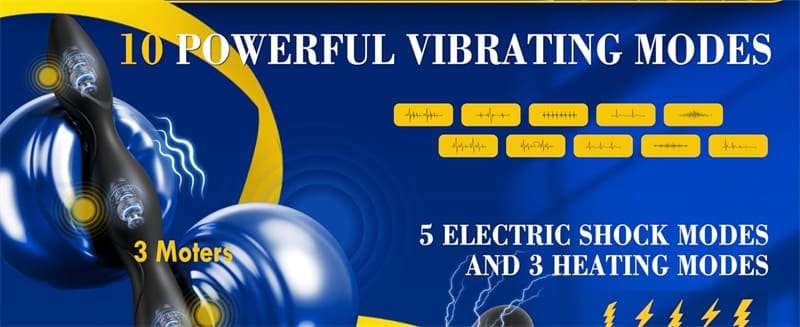 Hotsvibe Vibrating Anal Beads with 5 Electric Shock & 10 Vibrating & 3 Heating Modes Anal Vibrators for Men Women