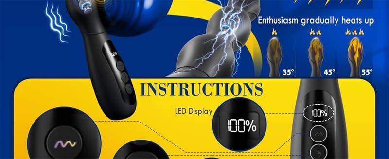 Hotsvibe Vibrating Anal Beads with 5 Electric Shock & 10 Vibrating & 3 Heating Modes Anal Vibrators for Men Women