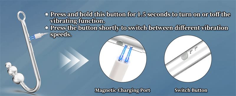 Hotsvibe Vibrating Anal Hook BDSM Sex Bondage Adjustable Behind Back Handcuffs Bondage Restraints Set