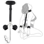 Hotsvibe Vibrating Anal Hook BDSM Sex Bondage Adjustable Behind Back Handcuffs Bondage Restraints Set