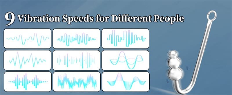 Hotsvibe Vibrating Anal Hook BDSM Sex Bondage Adjustable Behind Back Handcuffs Bondage Restraints Set