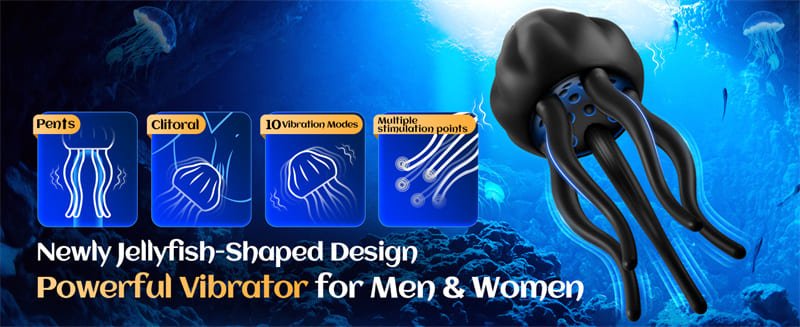 Jellyfish-Shaped Male Masturbator Stroker with 10 Vibrating Modes Male Sex Toys for Men Penis Vibrator