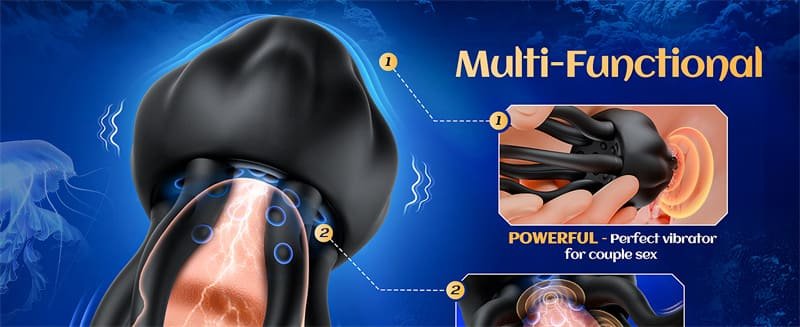 Jellyfish-Shaped Male Masturbator Stroker with 10 Vibrating Modes Male Sex Toys for Men Penis Vibrator