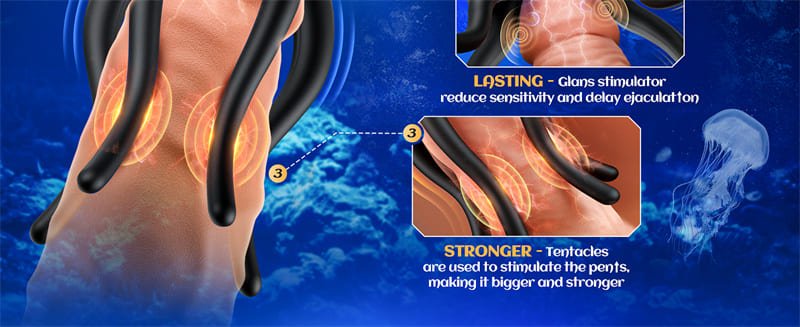 Jellyfish-Shaped Male Masturbator Stroker with 10 Vibrating Modes Male Sex Toys for Men Penis Vibrator