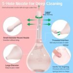 Light Pink Anal Douche Dottle Anal Enema Bulb with 5 Spouts Anti Back-Flow Anal Douche for Men Women - Image 4