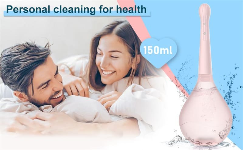 Light Pink Anal Douche Dottle Anal Enema Bulb with 5 Spouts Anti Back Flow Anal Douche for Men Women 8