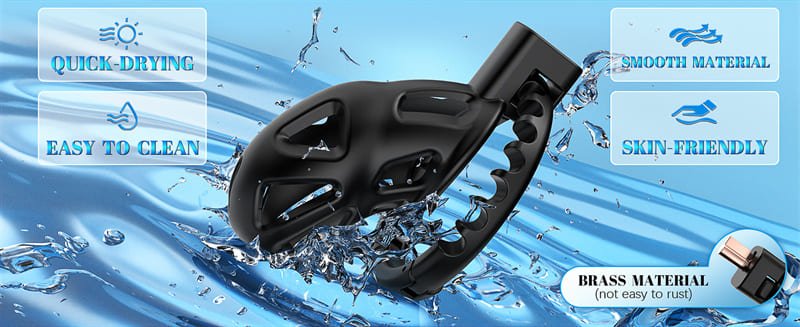 Lightweight Sissy Chastity Cage Devices with 8 Adjustable Cock Rings and Invisible Lock Male Chastity Cage