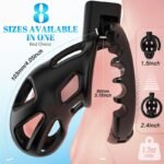 Lightweight Sissy Chastity Cage Devices with 8 Adjustable Cock Rings and Invisible Lock Male Chastity Cage - Image 2