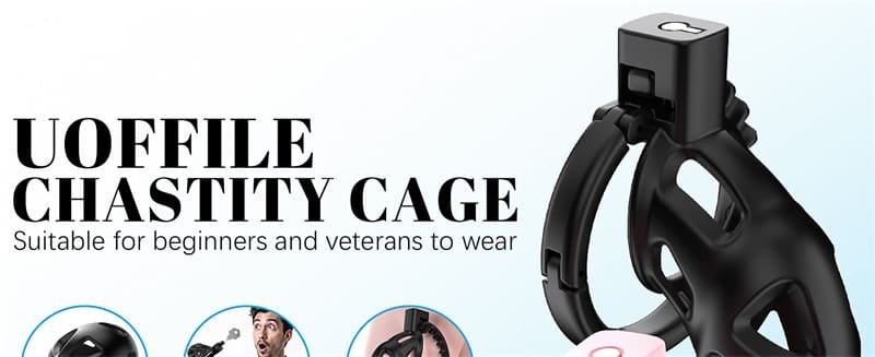 Lightweight Sissy Chastity Cage Devices with 8 Adjustable Cock Rings and Invisible Lock Male Chastity Cage