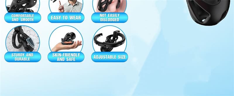 Lightweight Sissy Chastity Cage Devices with 8 Adjustable Cock Rings and Invisible Lock Male Chastity Cage
