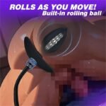 Magnetic Inflatable Butt Plug with Rolling Steel Ball & Safe T-Base Silicone Butt Plug Wearable Inflatable Dildo - Image 2