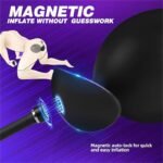 Magnetic Inflatable Butt Plug with Rolling Steel Ball & Safe T-Base Silicone Butt Plug Wearable Inflatable Dildo - Image 3