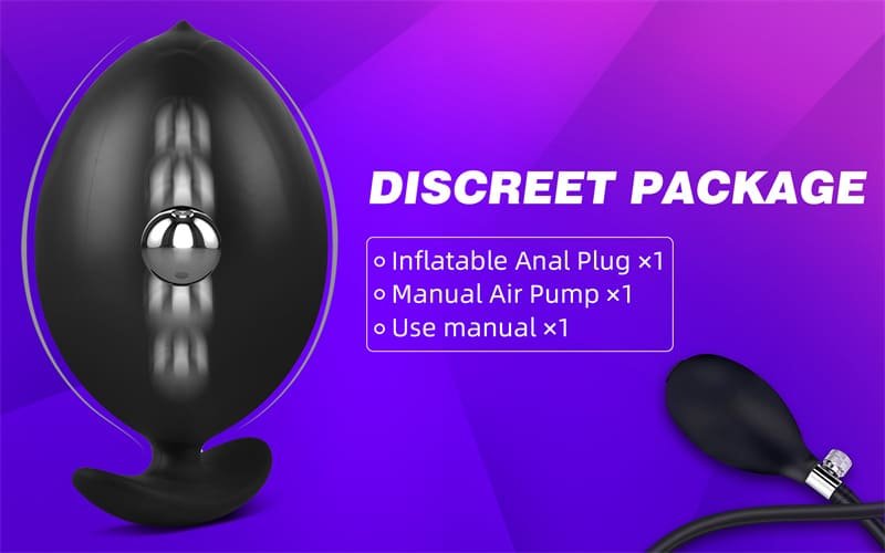 Magnetic Inflatable Butt Plug with Rolling Steel Ball Safe T Base Silicone Butt Plug Wearable Inflatable Dildo 15