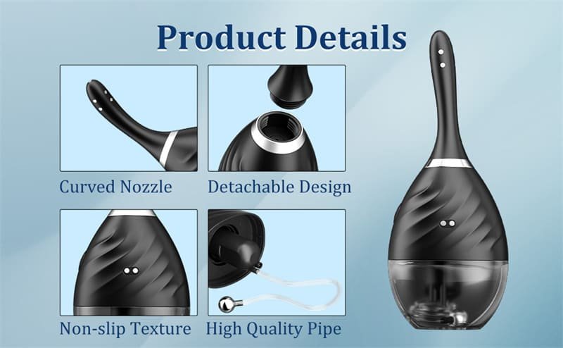 Mr.heer Automatic Anal Douche, 9 Holes Electric Enema with 5 Speeds Anti Backflow Anal Enema Cleaner Douches